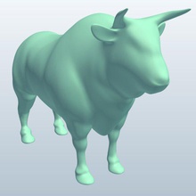 bull v2 animals printable lowpoly 3d print model - Mito3D