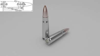 bullet 3d 3ds action ammo army automatic cartridge express force gun m studios military model modern pistol rifle shell storm swat vray war weapon 3d print model - Mito3D