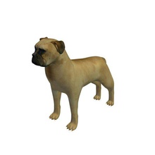 bullmastiff v1 animaux imprimable lowpoly 3d print model - Mito3D