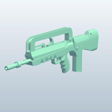 bullpup assault riflefrench v1 rifle weapons armor printable lowpoly 3d print model - Mito3D