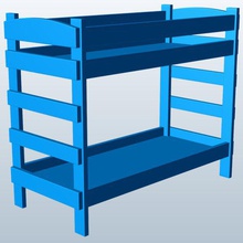 v1 Ranza basit bunk yatak mobilya yazdırılabilir lowpoly 3d print model - Mito3D