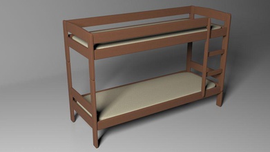 litera de la cama el dormitorio niño mobiliario muebles kheelo kid modelo madera 3d print model - Mito3D