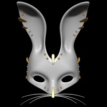bunny mask accessory animal armor art battle carnival character clothes concept cover crown decor design disguise face fantasy festival gold hallowen helmet model theater vegarian weapon web 3d print model - Mito3D