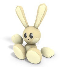 bunny plushie animal bear character cloth rabbits rda ryndel stuffed teddy toy 3d print model - Mito3D