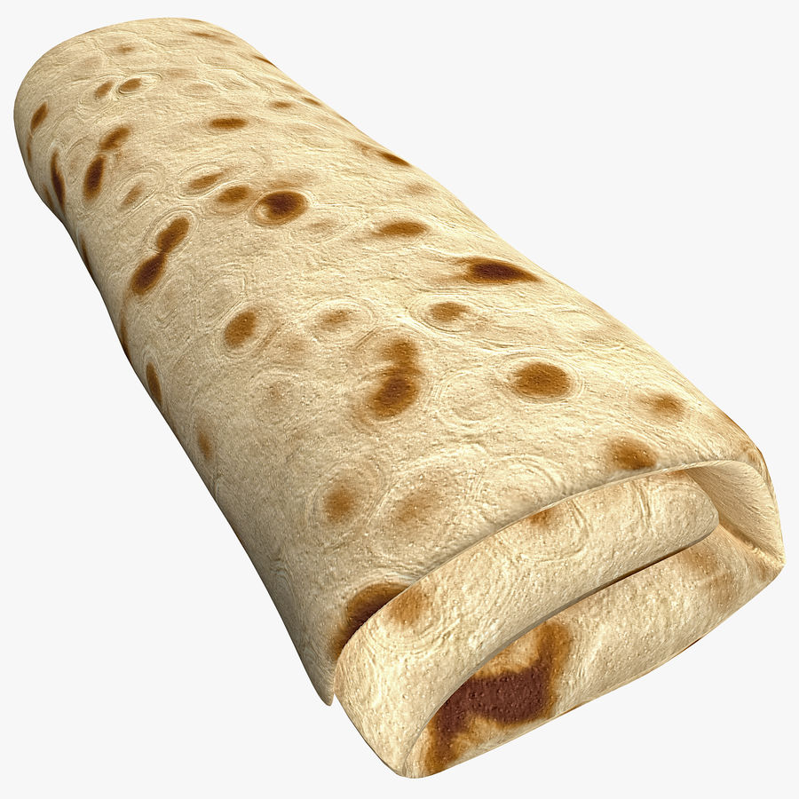 burrito 3d molier burritos cotte riempito la farina cibo harina pasto messicano il messico modello taco tortilla vray di grano avvolgimento 3D print model - Mito3D