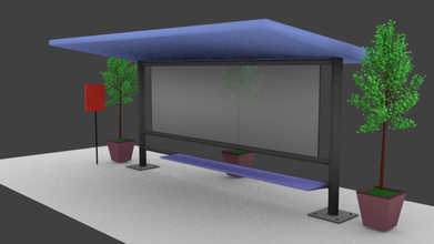 bus station scene architecture 3d print model - Mito3D
