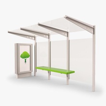 bus stop aluminum architecture banner bench city cover design elements furniture glass green iliev light metal model peter roof shelter silver simple station street structure town tram urban wall 3d print model - Mito3D