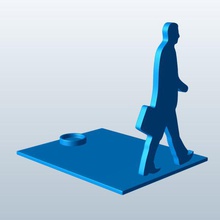 businessman v1 briefcase shadow caster people printable lowpoly 3d print model - Mito3D