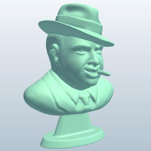 bust capone v1 historical al statues busts printable lowpoly 3d print model - Mito3D