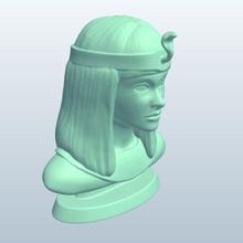 busto de cleopatra v1 histórico el estatuas bustos imprimible lowpoly estatuas, 3d print model - Mito3D