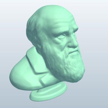 bust darwin v1 historical charles statues busts printable lowpoly 3d print model - Mito3D