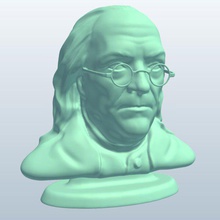 busto franklin v1 storico il beniamino statue busti stampabile lowpoly 3d print model - Mito3D