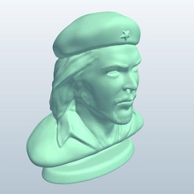 bust guevara v1 historical che guervara statues busts printable lowpoly 3d print model - Mito3D