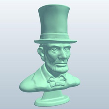 bust lincoln v1 historical abraham statues busts printable lowpoly 3d print model - Mito3D