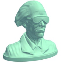 busto madscientist v1 il mad lo scienziato occhiali di protezione statue busti stampabile lowpoly 3d print model - Mito3D