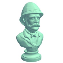 bust safari hunter hard brim hat v1 statues busts printable lowpoly 3d print model - Mito3D