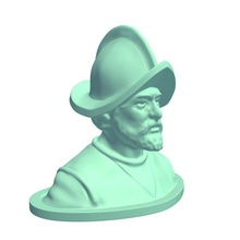 busto spanishconquistador v1 el español conquistador estatuas bustos imprimible lowpoly estatuas, 3d print model - Mito3D