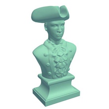 bustcolonial soldat chapeau v1 le buste colonial des statues bustes imprimable lowpoly statues, 3d print model - Mito3D