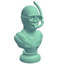 bustdiver snorkel v1 il busto subacqueo statue busti stampabile lowpoly 3d print model - Mito3D