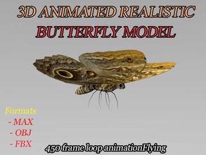 borboleta realista animação 3d modelo animais animado colorido fbx voo flor voar insetos mariposa mustafavangol obj papillon fotorrealistas schmetterling vfx asa 3d print model - Mito3D