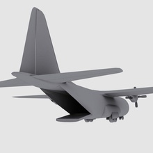 c-130 hercules us army transport aircraft game model 130 airforce airlift airplane c c130 cargo dropping lower military para petr005 plane poly props realtime usaf 3d print model - Mito3D
