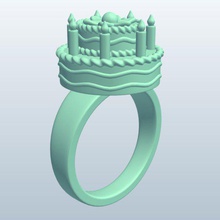 bolo de v1 anel jóias printable lowpoly 3d print model - Mito3D