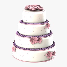 cake anniversary birthday candy cream dahlia decorating design dessert flower food frosted ice marriage model pie pink rose sweet wedding 3d print model - Mito3D