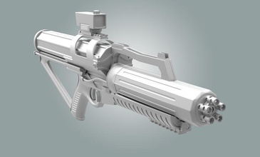 calico minigun Waffe 6 Angriff Fass Feuerwaffe fridock 3d gun Militär Modell Puls Gewehr 3d print model - Mito3D