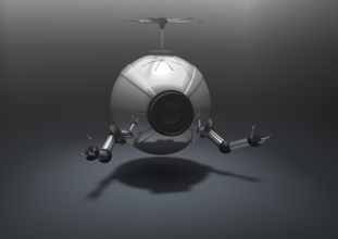 camcopter sci fi gratuito aeronaves futuro o design voando do veículo de avião 3d print model - Mito3D