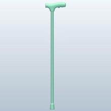 cane flat handle v1 personal care printable lowpoly 3d print model - Mito3D