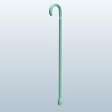 cane hooked handle v1 personal care printable lowpoly 3d print model - Mito3D