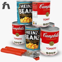 canned beans tomato andy campbell campbells can dinner drinking food fruit grocery heinz lunch model modelbay opener red retro soup spice tin vegetable vintage warhol 3d print model - Mito3D