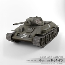 captured soviet tank t-34-76 34 76 capture derslayer deutsch german lower military model nazi panzer panzerkampfwagen747 poly reich t vehicle war wehrmacht ww2 wwii 3d print model - Mito3D