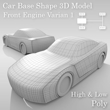 car base fr layout variant 1 carbase concept dzrox highpoly lowpoly model sport sportcar sportscar variants vehicle 3d print model - Mito3D
