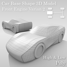 car base fr layout variant 2 carbase concept dzrox highpoly lowpoly model sport sportcar sportscar variants vehicle 3d print model - Mito3D