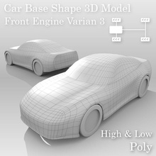 car base fr layout variant 3 carbase concept dzrox highpoly lowpoly model sport sportcar sportscar variants vehicle 3d print model - Mito3D