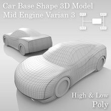 araba base Bay 3 varyant düzeni temel carbase kavram dzrox highpoly lowpoly model spor sportcar otomobil türevleri araç 3d print model - Mito3D