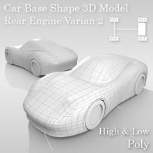car base rr layout variant 2 carbase concept dzrox highpoly lowpoly model sport sportcar sportscar variants vehicle 3d print model - Mito3D