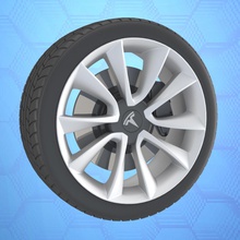 car tesla model 3 wheel brake magic rim tire vehicle 3d print model - Mito3D