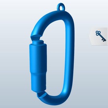 carabiner v1 key chain fob items printable lowpoly 3d print model - Mito3D
