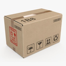 caixa de papelão pequena conselho administração a carga embalagem recipiente cookie caixote entrega frágil frete mercadorias gráficos logística modelo palete embarque store transporte armazém produtos 3d print model - Mito3D