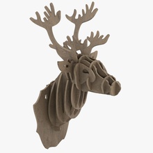 cardboard stag head animal bust decor decorative deer hunt maches model paper poster tero toy trophy vescan victor wall wood 3d print model - Mito3D