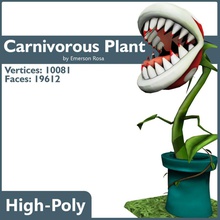 carnivorous plant character emerson lower mario model poly rosa small 3d print model - Mito3D