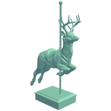 carousel animaldeer v1 animal deer decorations printable lowpoly 3d print model - Mito3D