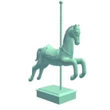 carousel animalhorse v1 animal horse decorations printable lowpoly 3d print model - Mito3D