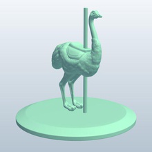 carousel devekuşu v2 yenilik yazdırılabilir lowpoly 3d print model - Mito3D