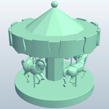 carousel v1 novelties printable lowpoly 3d print model - Mito3D