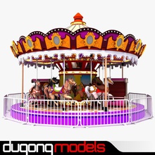 giostra per il divertimento architettura l'attrazione carousell carrusel design dugongmodels elementi modello modelarchitecture parcheggio in sella scena urbano 3d print model - Mito3D