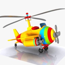 cartoon aircraft-helicopter hybrid air aircraft airplane airport colorful cruise education fly game helicopter kid machine model motor personal plane playing private rotor sky toy vehicle virtualhorizonstudio 3d print model - Mito3D