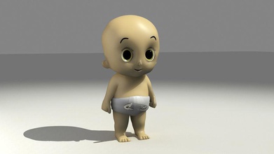 cartoon baby character boy cgten child diper human kid model 3d print model - Mito3D